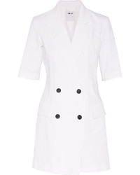 Белый льняной комбинезон с шортами от DKNY