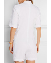 Белый льняной комбинезон с шортами от DKNY