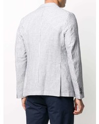 Мужской белый льняной пиджак в вертикальную полоску от Manuel Ritz