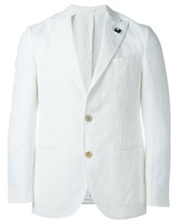 Мужской белый льняной пиджак от Lardini