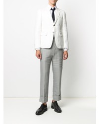 Мужской белый льняной пиджак от Thom Browne