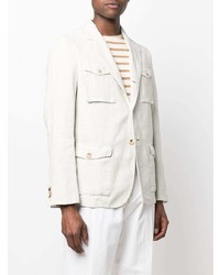 Мужской белый льняной пиджак от Boglioli