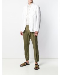 Мужской белый льняной пиджак от Aspesi