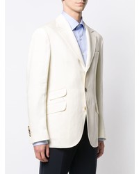 Мужской белый льняной пиджак от Brunello Cucinelli