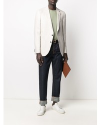 Мужской белый льняной пиджак от BOSS