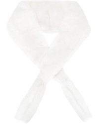 Женский белый меховой шарф от Dsquared2