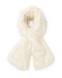 Женский белый меховой шарф от Emma Brewin