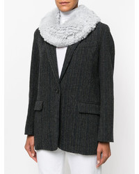 Женский белый меховой шарф от Yves Salomon