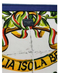 Мужской белый мужской клатч с принтом от Dolce & Gabbana