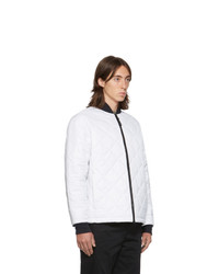 Мужской белый нейлоновый стеганый бомбер от The Very Warm