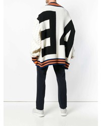 Мужской белый открытый кардиган от Paura