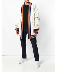 Мужской белый открытый кардиган от Paura