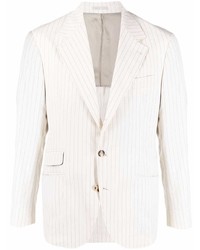 Мужской белый пиджак в вертикальную полоску от Brunello Cucinelli