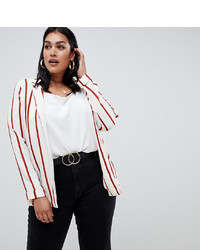 Женский белый пиджак в вертикальную полоску от New Look Plus