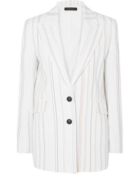 Женский белый пиджак в вертикальную полоску от Roland Mouret