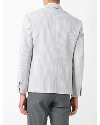 Мужской белый пиджак в вертикальную полоску от Thom Browne