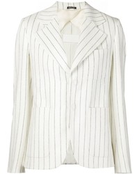 Женский белый пиджак в горизонтальную полоску от Maison Margiela