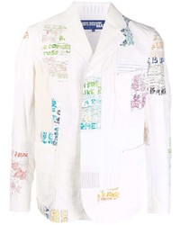 Мужской белый пиджак в стиле пэчворк от Junya Watanabe MAN