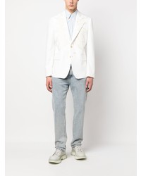 Мужской белый пиджак с вышивкой от Alexander McQueen