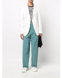 Мужской белый пиджак с "огурцами" от Etro