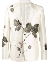 Мужской белый пиджак с принтом от Alexander McQueen