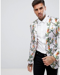 Мужской белый пиджак с принтом от ASOS DESIGN