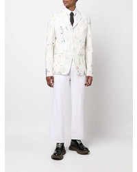 Мужской белый пиджак с принтом от Kenzo