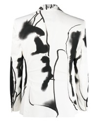 Мужской белый пиджак с принтом от Moschino