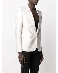 Мужской белый пиджак с принтом от Saint Laurent