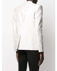 Мужской белый пиджак с принтом от Saint Laurent