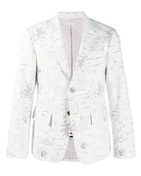 Мужской белый пиджак с принтом от Thom Browne