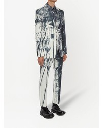 Мужской белый пиджак с принтом от Alexander McQueen