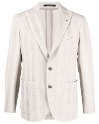 Мужской белый пиджак с узором "в ёлочку" от Tagliatore