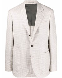 Мужской белый пиджак с узором "гусиные лапки" от Brunello Cucinelli