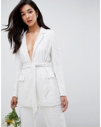 Женский белый пиджак с украшением от ASOS EDITION