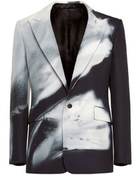 Мужской белый пиджак с цветочным принтом от Alexander McQueen