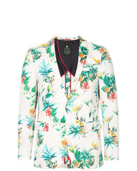 Мужской белый пиджак с цветочным принтом от Loveless