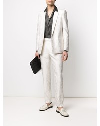 Мужской белый пиджак с цветочным принтом от Saint Laurent