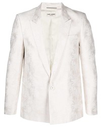 Мужской белый пиджак с цветочным принтом от Saint Laurent