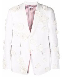 Мужской белый пиджак с цветочным принтом от Thom Browne