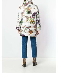 Женский белый пуховик с принтом от Etro