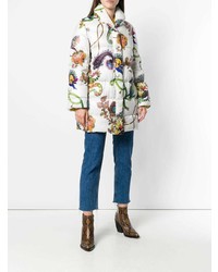 Женский белый пуховик с принтом от Etro