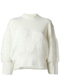 Женский белый пушистый свитер с круглым вырезом от 3.1 Phillip Lim