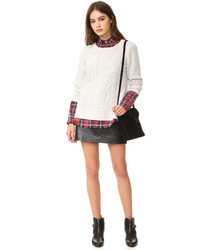 Женский белый пушистый свитер с круглым вырезом от BB Dakota