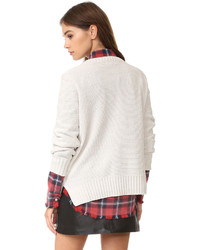 Женский белый пушистый свитер с круглым вырезом от BB Dakota