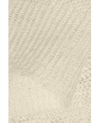 Женский белый пушистый свитер с круглым вырезом от Acne Studios