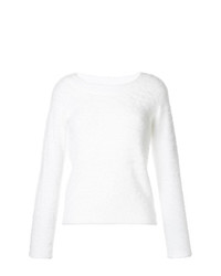Женский белый пушистый свитер с круглым вырезом от GUILD PRIME