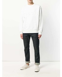 Мужской белый рваный свитшот от Diesel