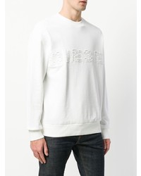 Мужской белый рваный свитшот от Diesel