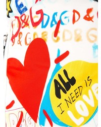 Мужской белый рюкзак с принтом от Dolce & Gabbana